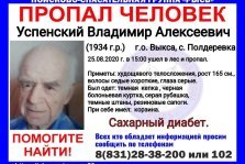 выкса.рф, Пропал 86-летний Владимир Успенский