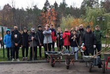 выкса.рф, Юные спортсмены убирали листву в парке КиО