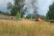 выкса.рф, Автомобиль вспыхнул после столкновения с газопроводом (дополнено)