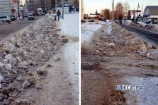 выкса.рф, Дорожники почистили улицу Лизы Чайкиной и забросали тротуар снегом