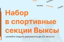 выкса.рф, Стартовал набор в спортивные школы Выксы
