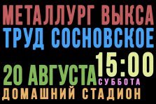 выкса.рф, Футбол: «Металлург» Выкса — «Труд» Сосновское