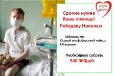 выкса.рф, Девятилетнему Николаю Лебедеву требуется 540 тысяч на лечение лейкоза