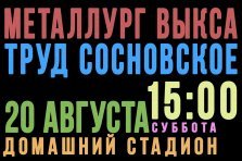 выкса.рф, Футбол: «Металлург» Выкса — «Труд» Сосновское