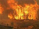 Жилой дом сгорел в Выксе